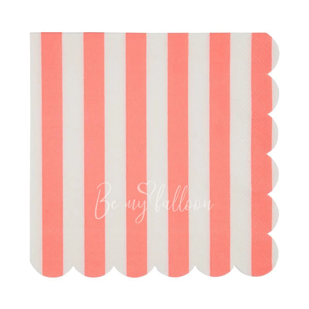 Coral Striped Napkins (large)