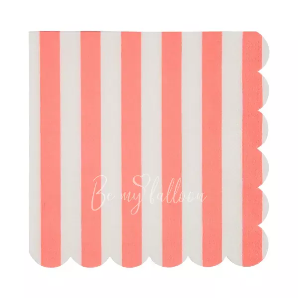 Салфетки для вечеринки Coral в полоску (большие)