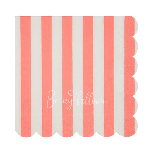 Coral Striped Napkins (large)