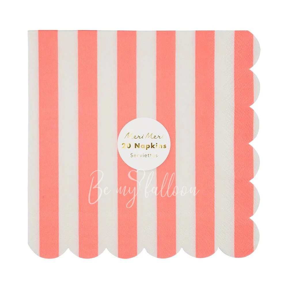 Coral Striped Napkins (large)