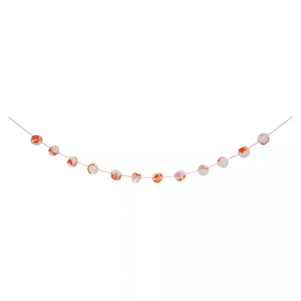 Coral Marbled Pompom Garland
