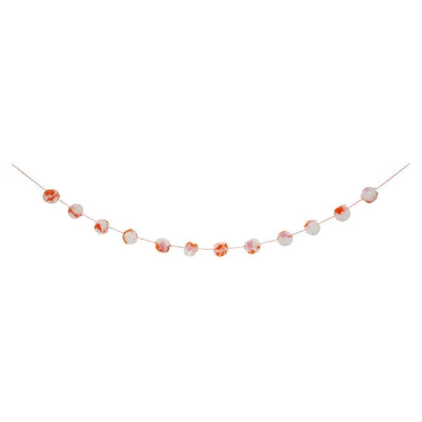 Coral Marbled Pompom Garland