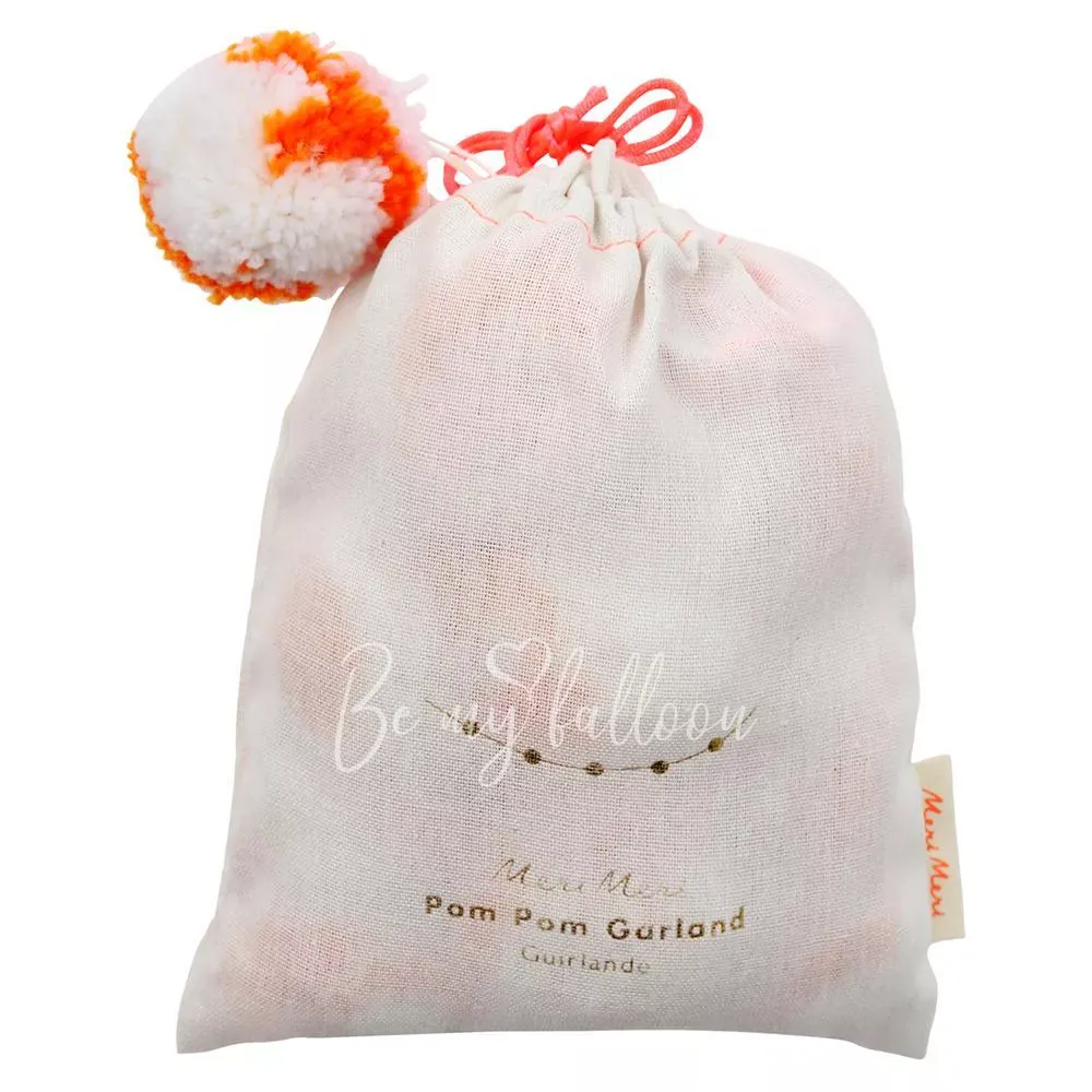 Coral Marbled Pompom Garland