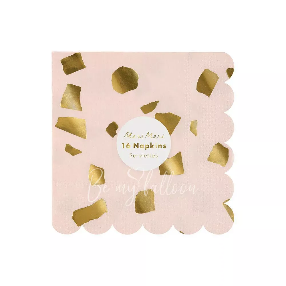 Салфетки для вечеринки Terrazzo Blush (маленькие)