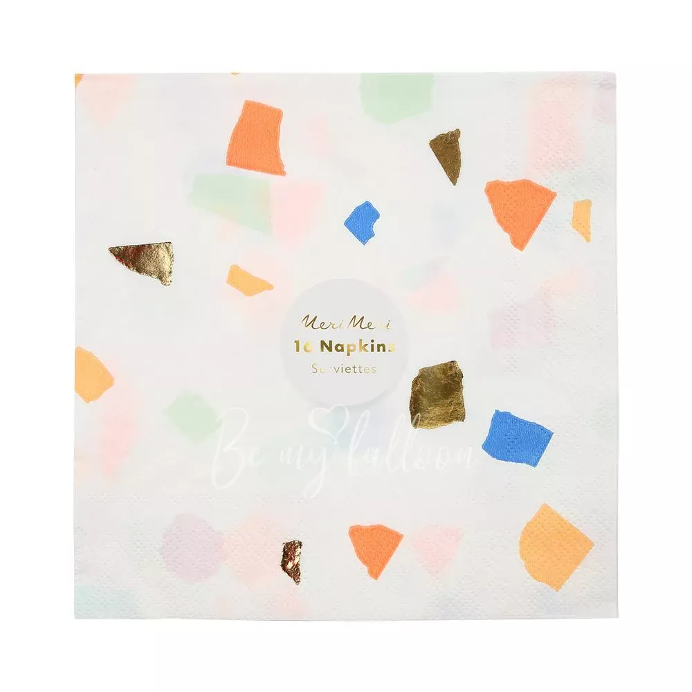 Салфетки для вечеринки Bright Terrazzo (большие)