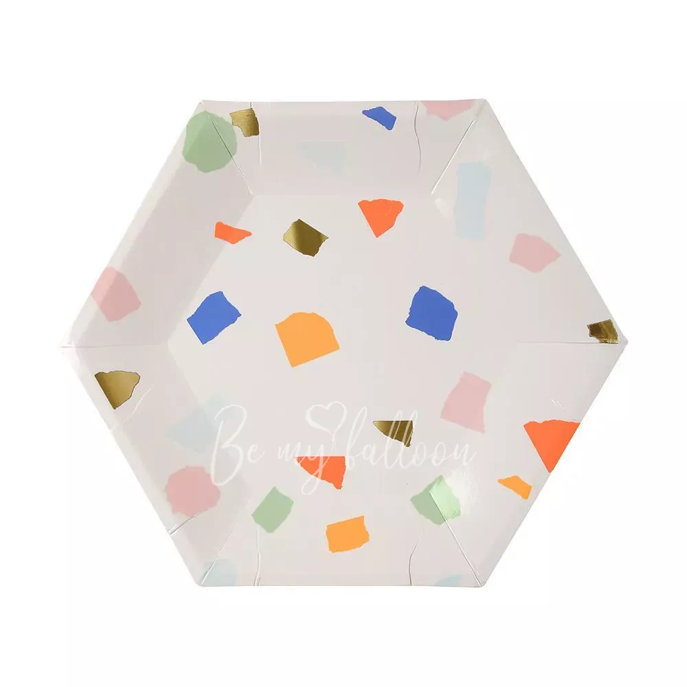 Тарелки для вечеринки Bright Terrazzo (маленькие)