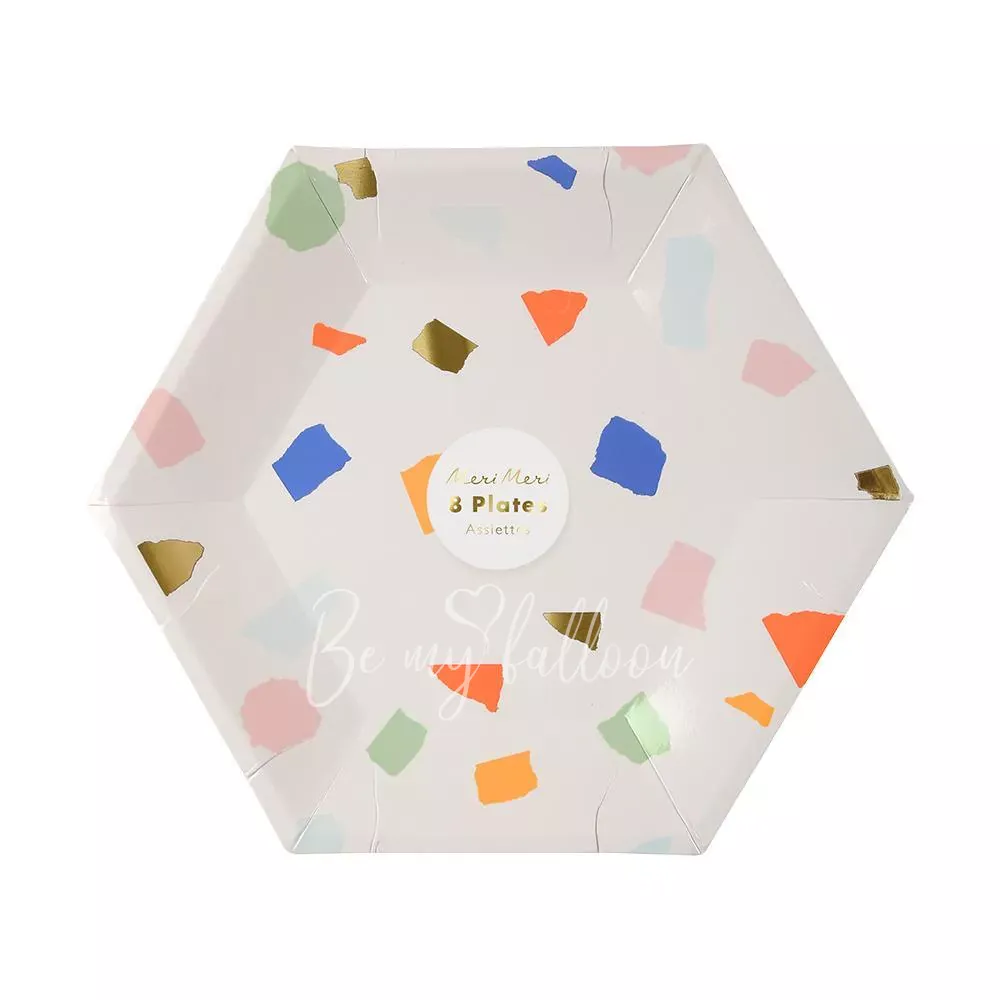Тарелки для вечеринки Bright Terrazzo (маленькие)