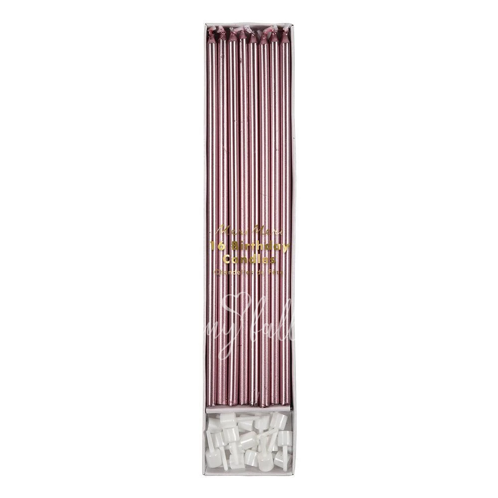 Metallic Pink Long Candles
