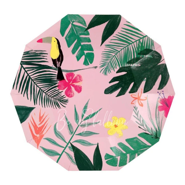 Pink Tropical Plates (large)