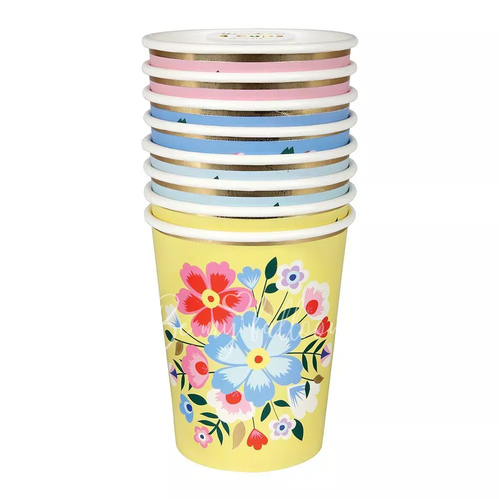 Bright Floral Cups