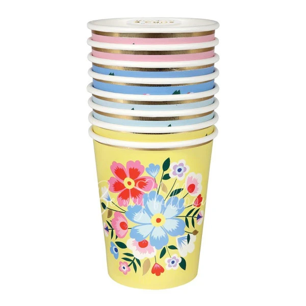 Bright Floral Cups