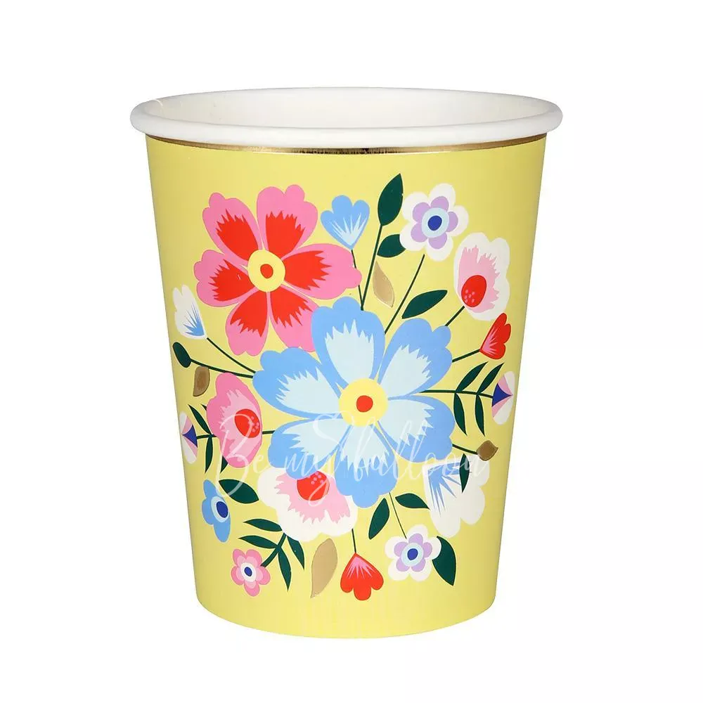 Bright Floral Cups