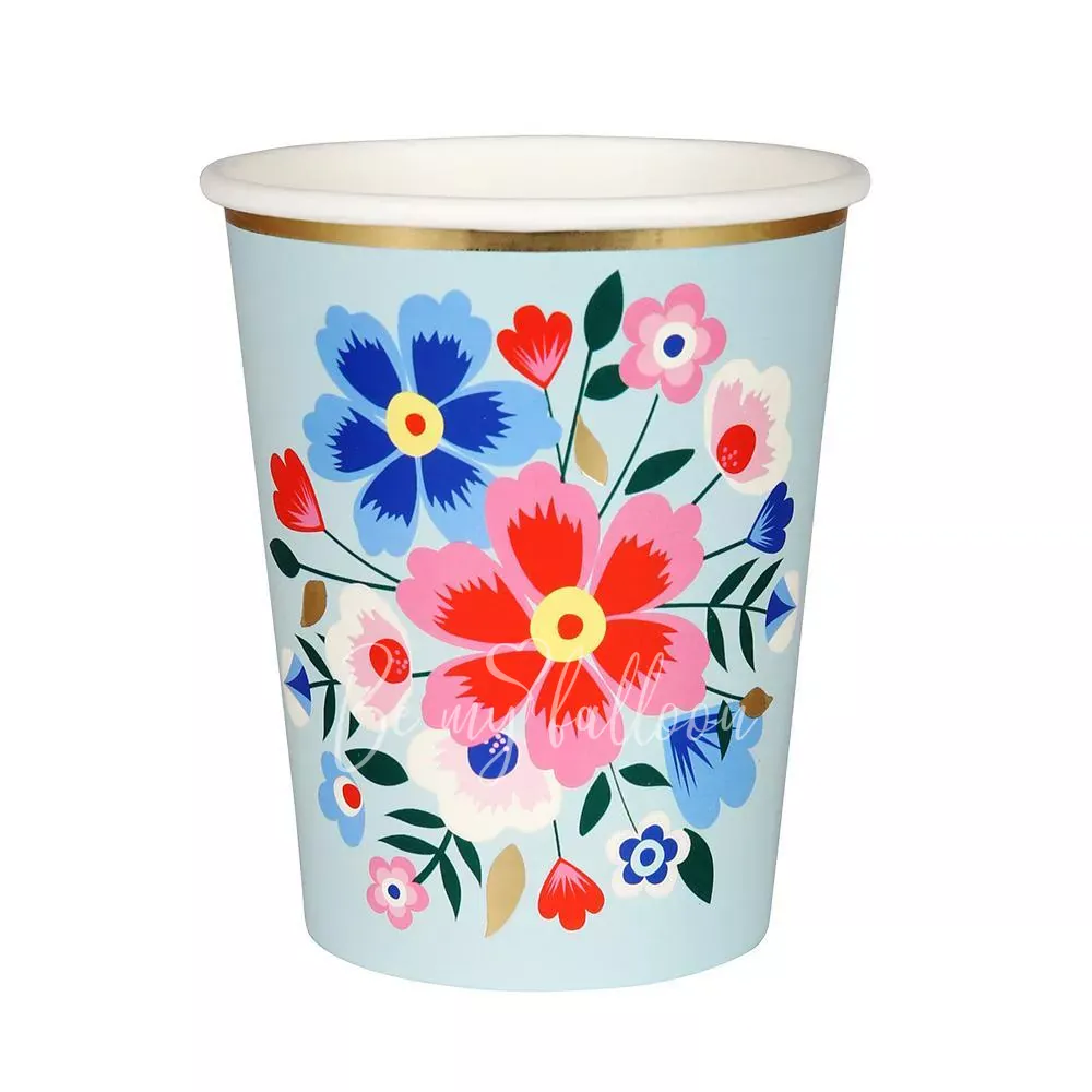 Bright Floral Cups