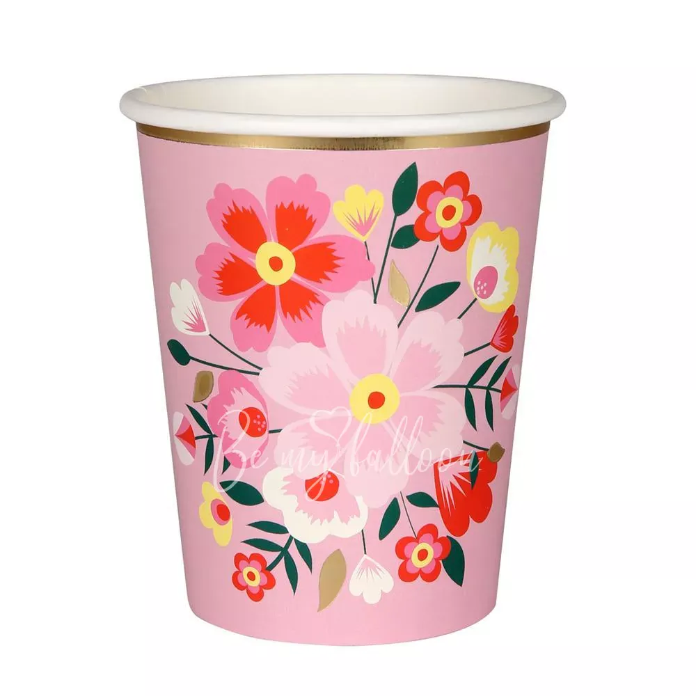Bright Floral Cups