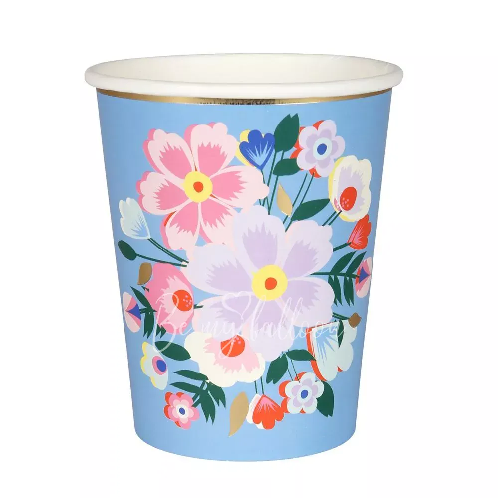 Bright Floral Cups