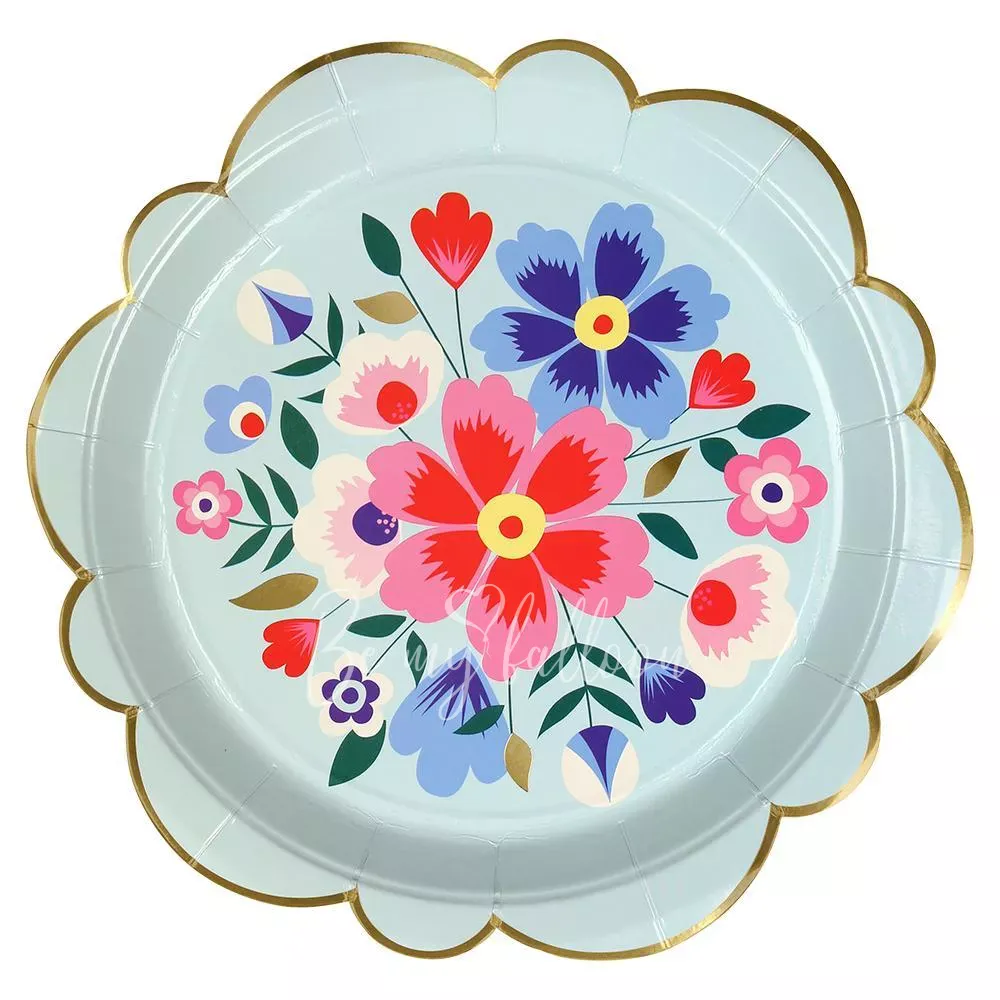 Bright Floral Plates (large)