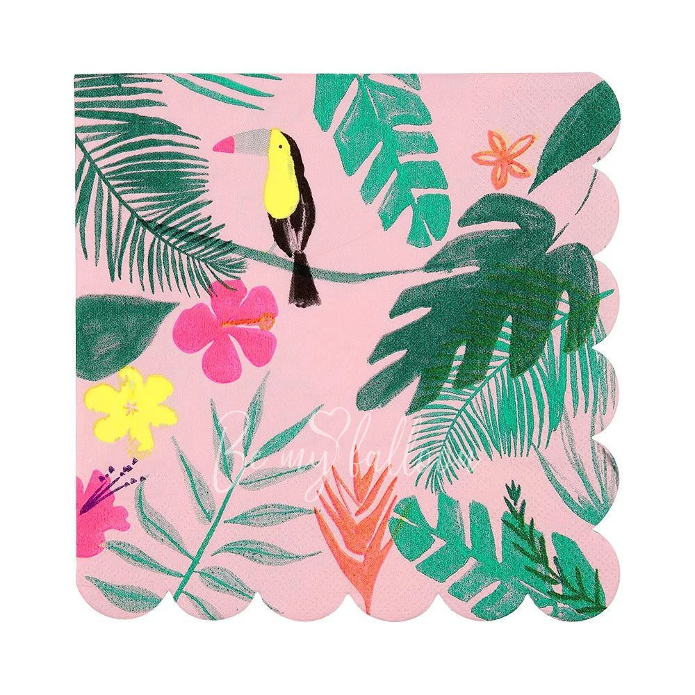 Салфетки для вечеринки Tropical розовые (большие)