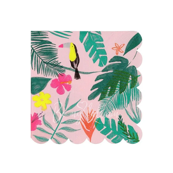 Салфетки для вечеринки Tropical розовые (маленькие)