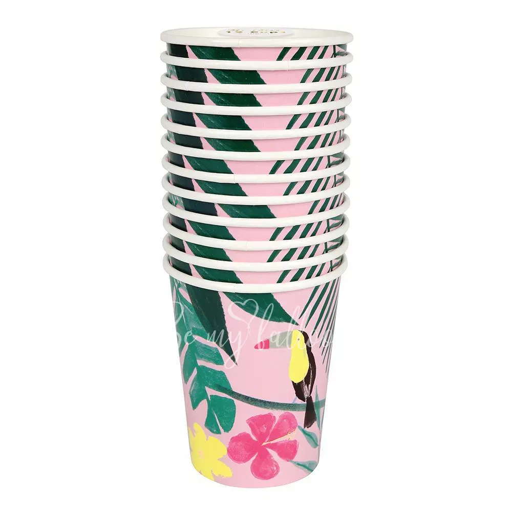 Pink Tropical Cups