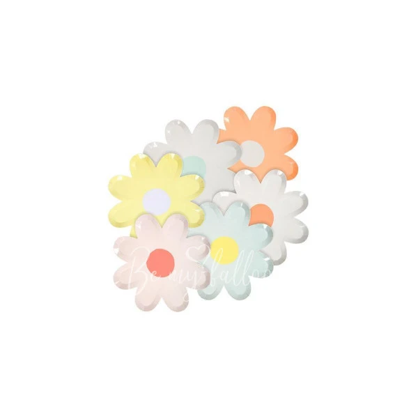 Pastel Daisy Canape Plates