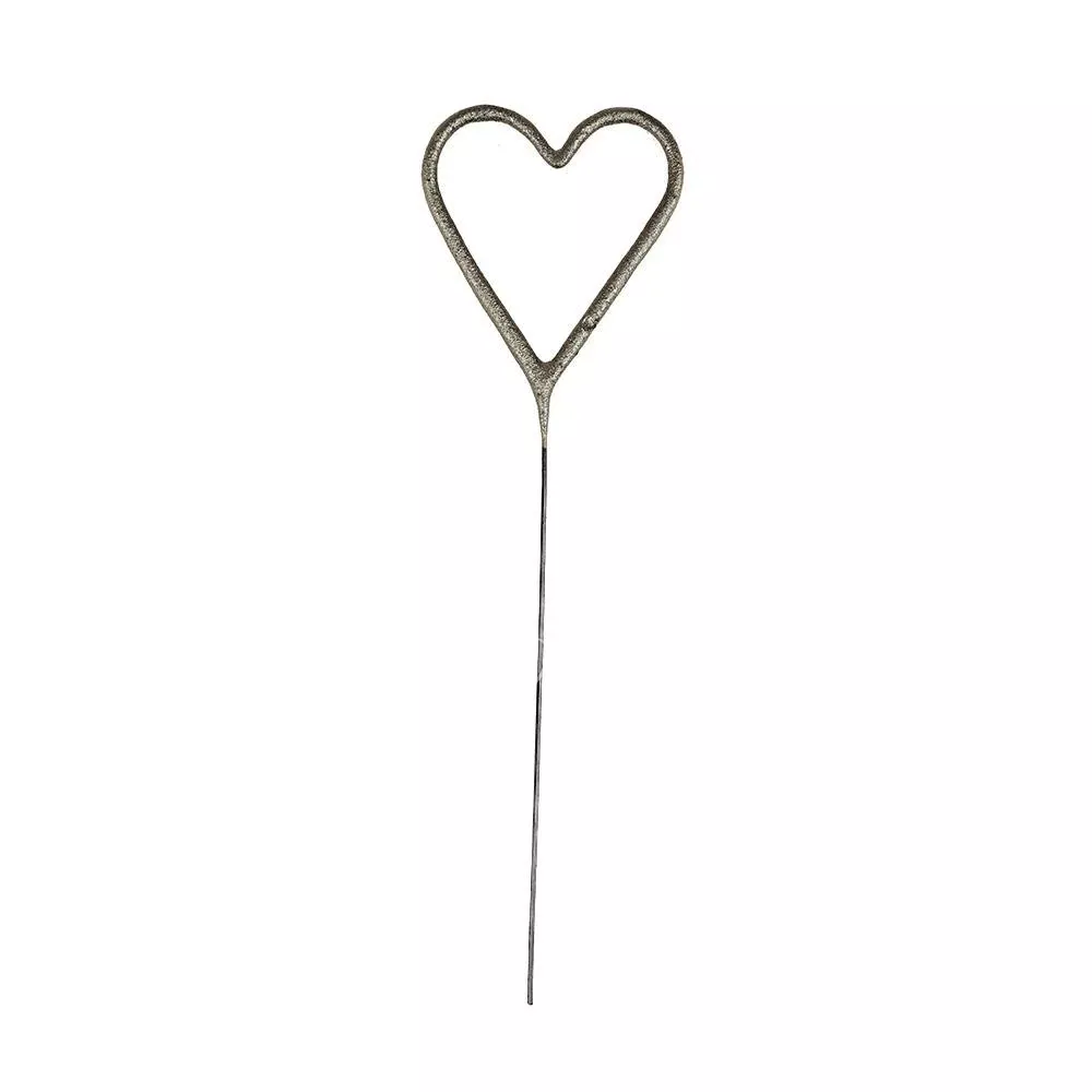 Silver Sparkler Heart Candle