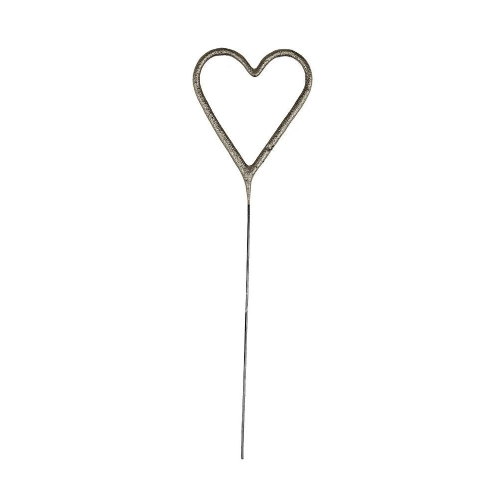 Silver Sparkler Heart Candle