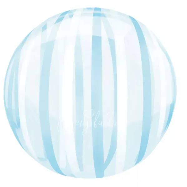 18" Helium foil gloss Blue Stripes 3D Sphere balloon