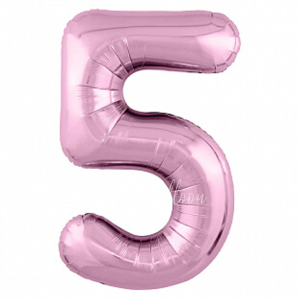 40" Helium foil Flamingo Number 5 balloon