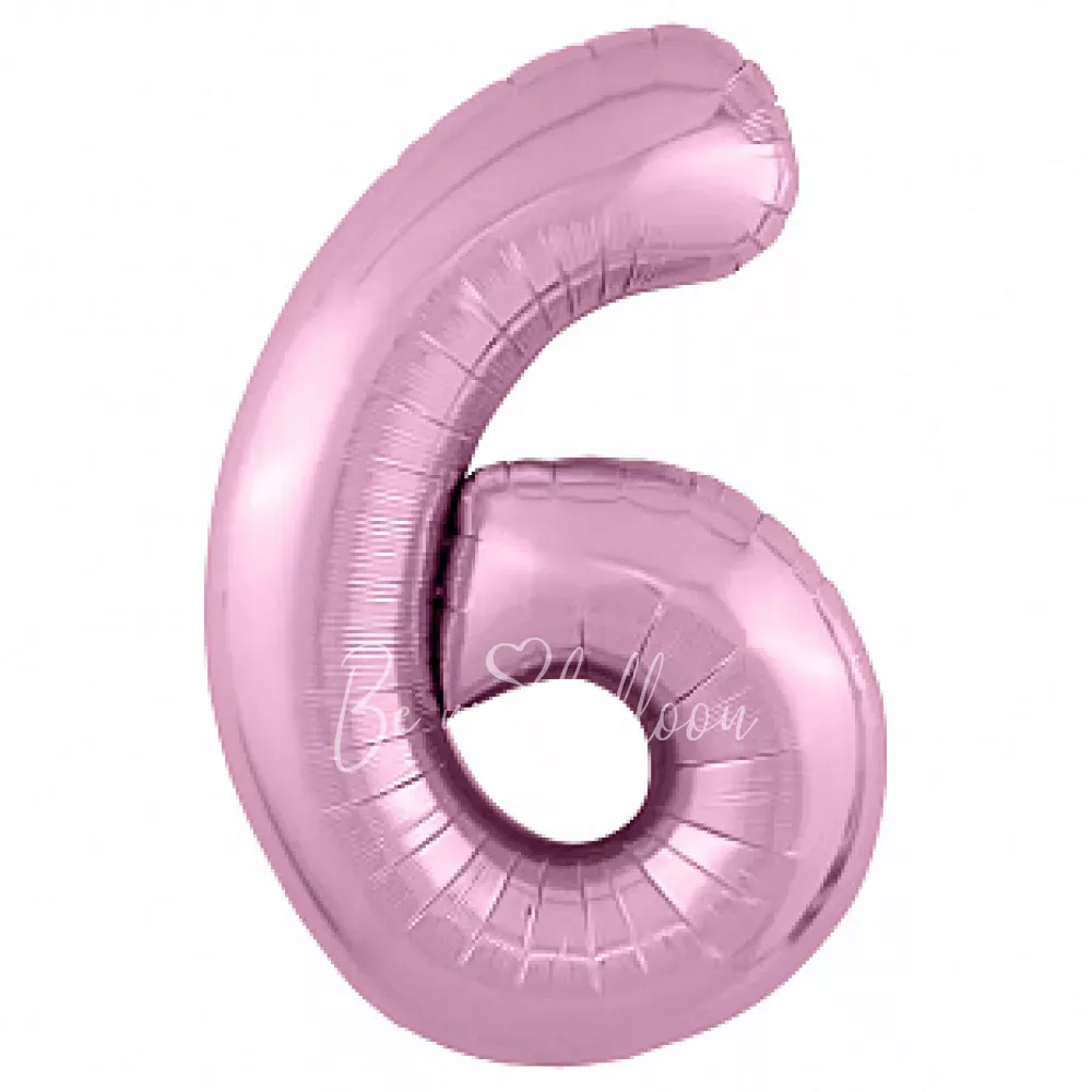 40" Helium foil Flamingo Number 6 balloon