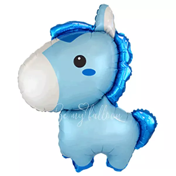 34" Foil Balloon Horse Blue