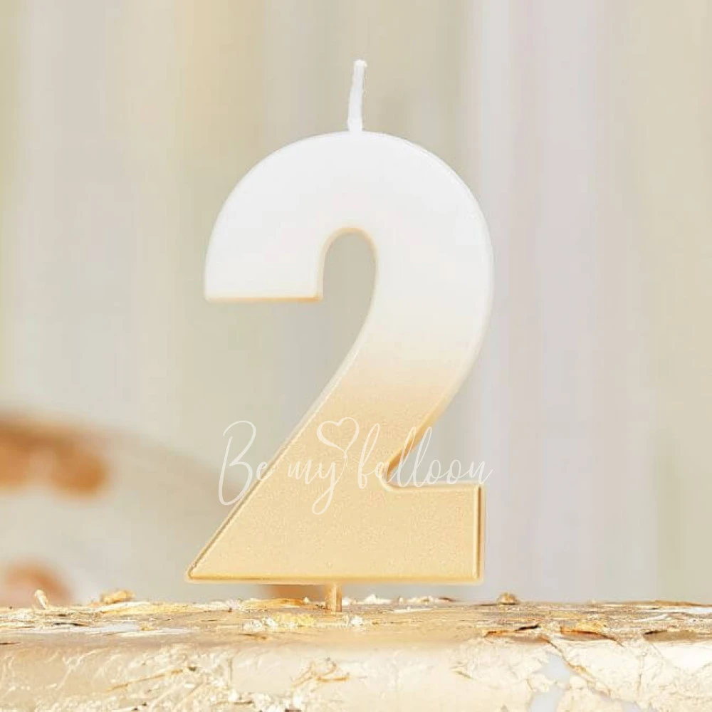 Gold Ombre 2 Number Candle