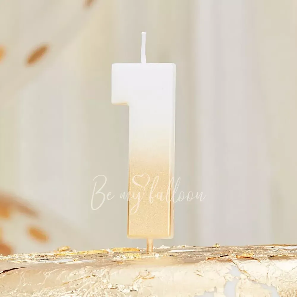 Золотое Омбре 1 Номерная свеча