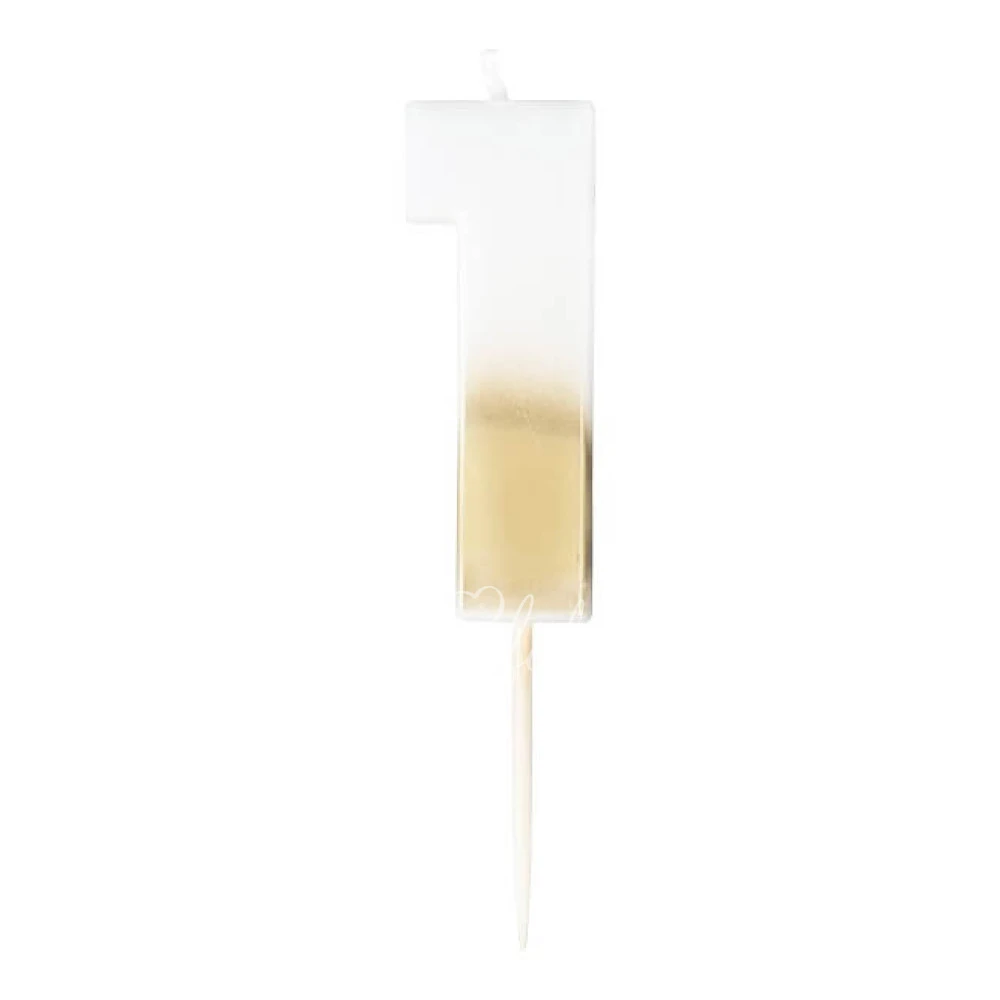 Gold Ombre 1 Number Candle