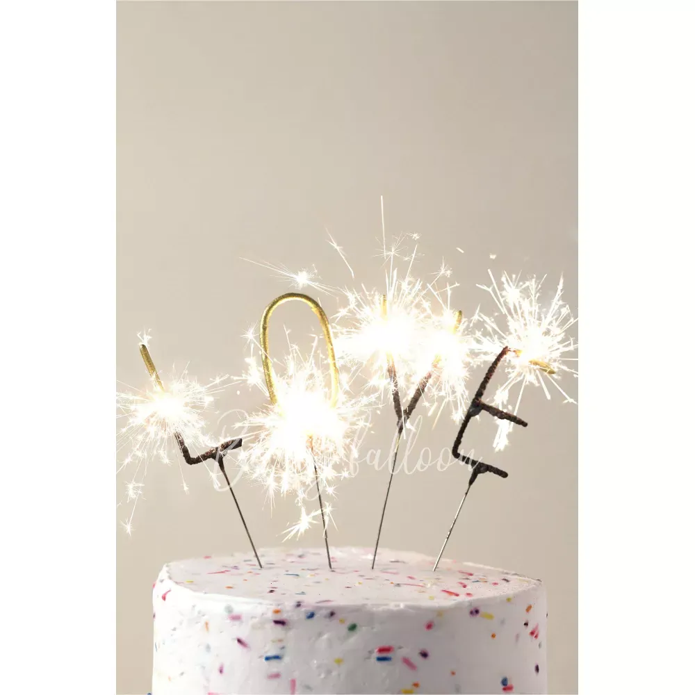ЛЮБОВЬ Мини Золотая свеча Бенгальский огонь