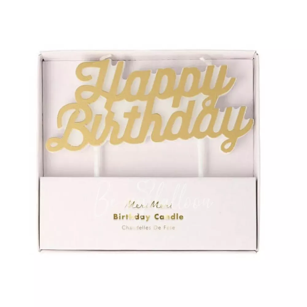 Золотая свеча с Днем рождения