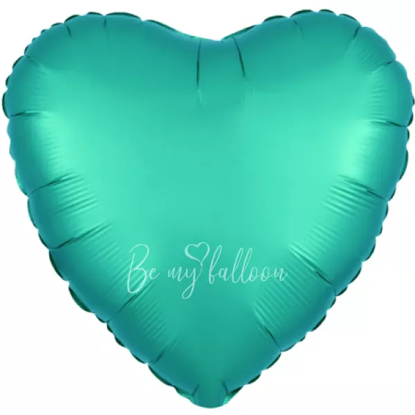 19" Helium foil satin Green Heart balloon