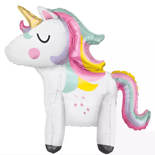 30" Гигантский стоячий воздушный шар из фольги в форме единорога