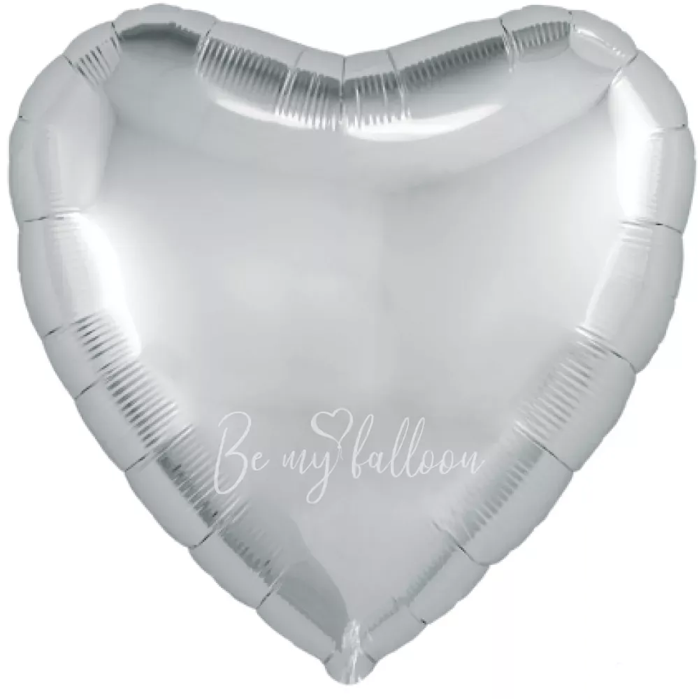 30" Helium foil gloss Silver Heart balloon