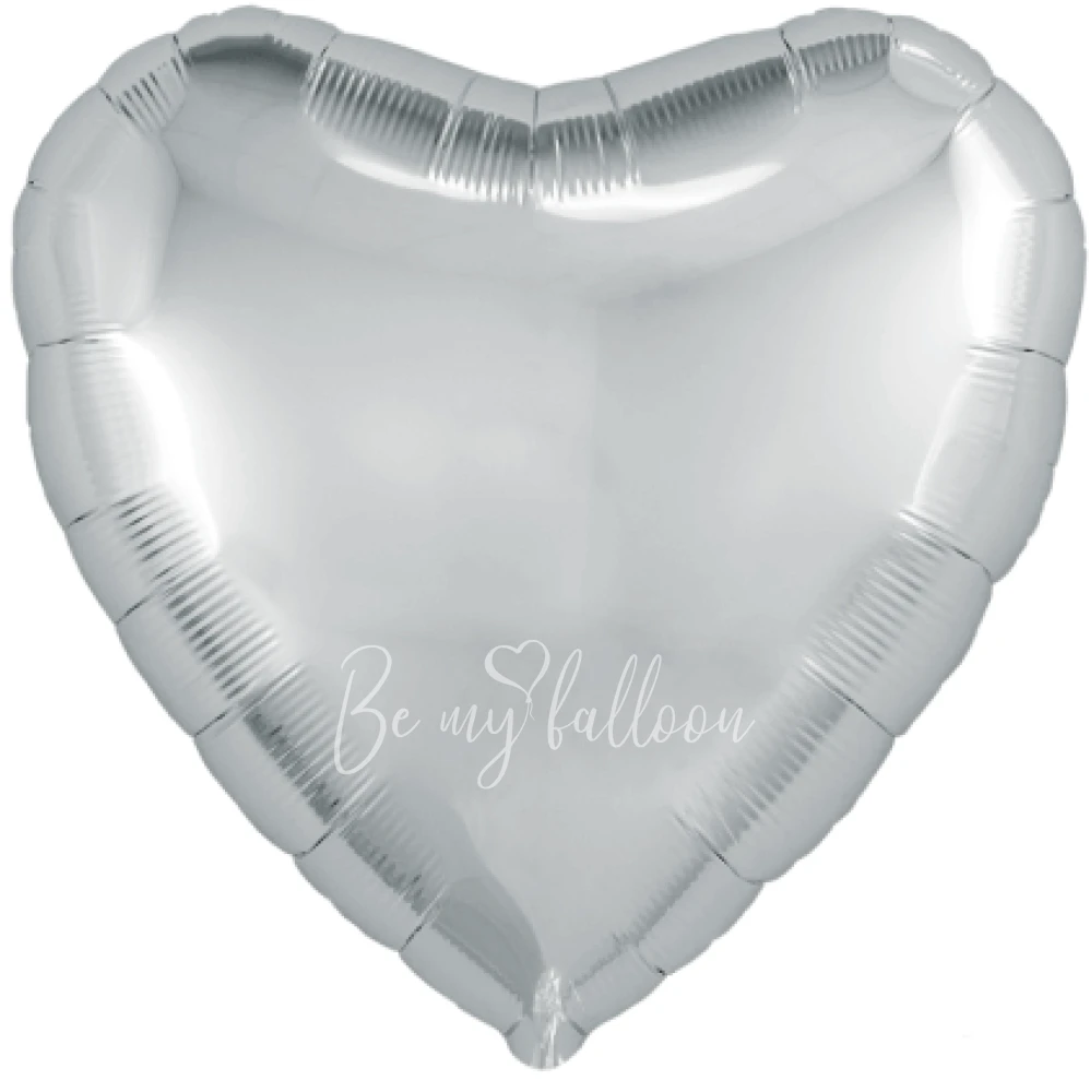 30" بالون هيليوم فويل قلب فضي لامع