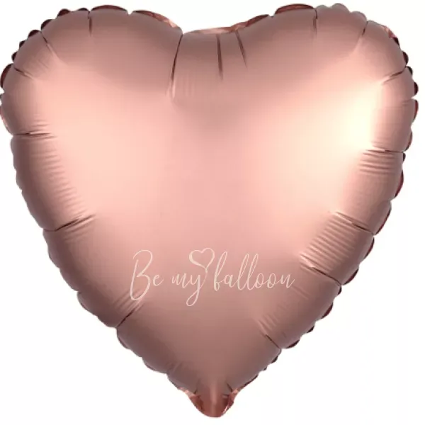19" Helium foil satin Rose Gold Heart balloon