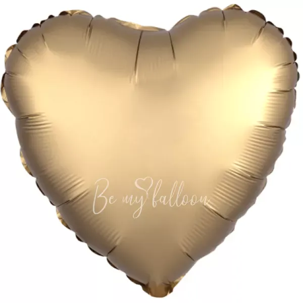 19" Helium foil satin Gold Heart balloon