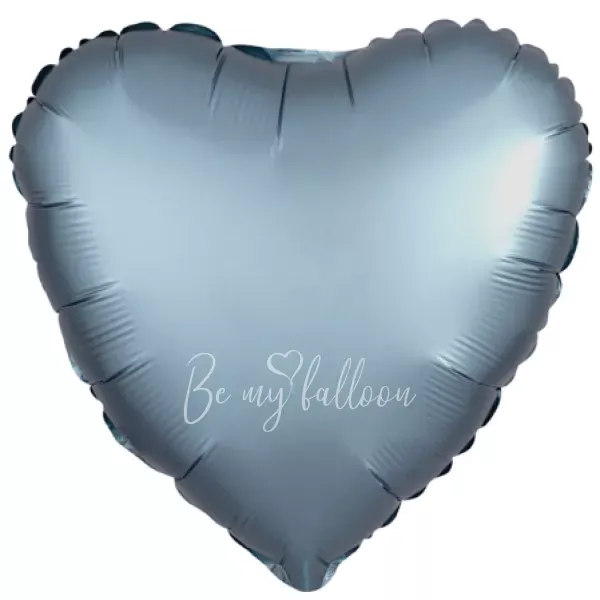 19" Helium foil satin Grey Heart balloon
