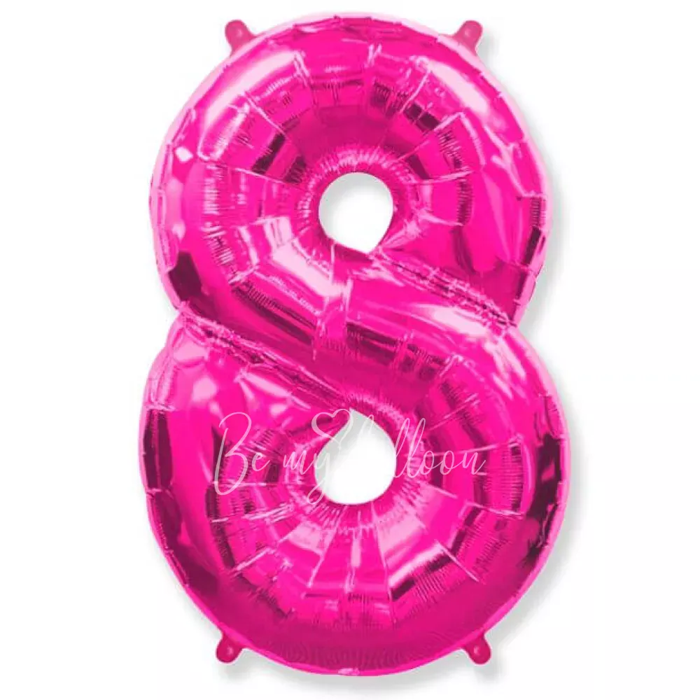 40" Helium foil gloss Pink Number 8 balloon