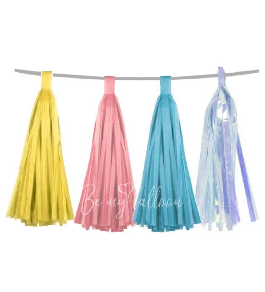 4 Colour Macarons Tassel garland 