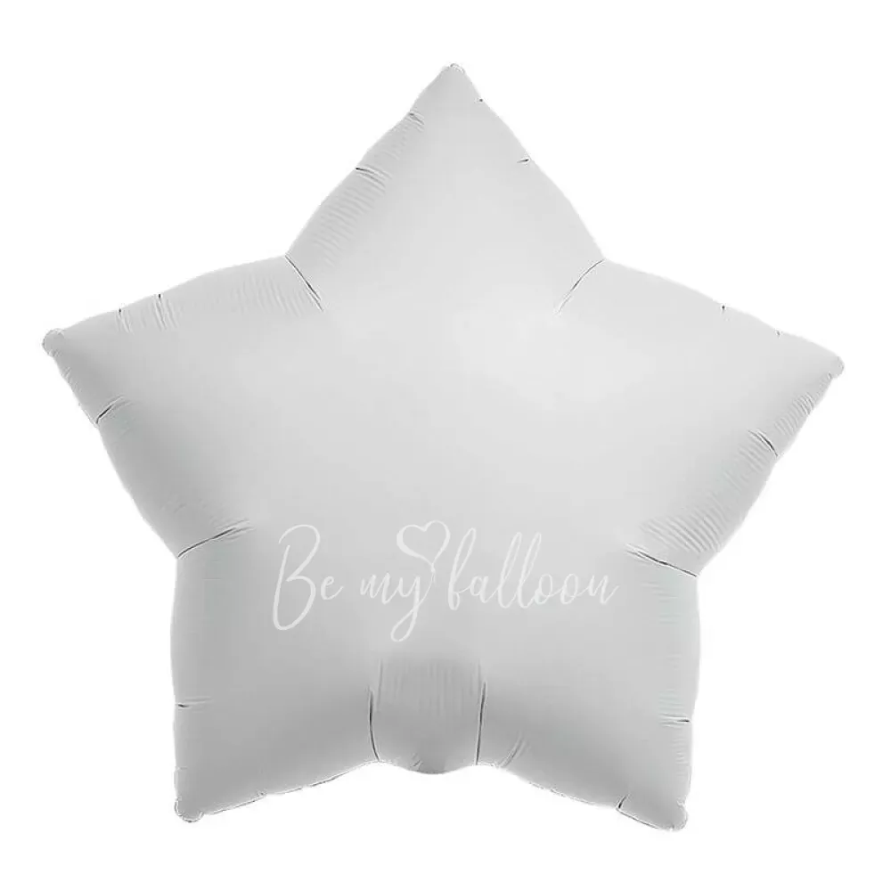 19" Helium foil gloss White star balloon