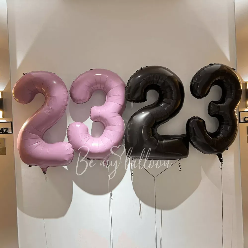 40" Гелевая Цифра "2" из фольги Черная