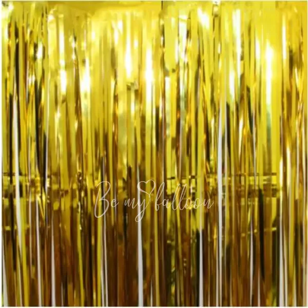 90x240см Гирлянда Дождик из фольги золото