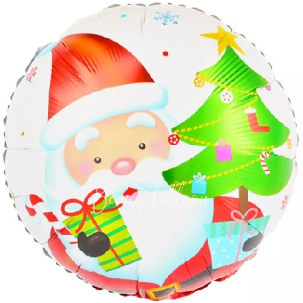 18" Helium foil round Santa balloon