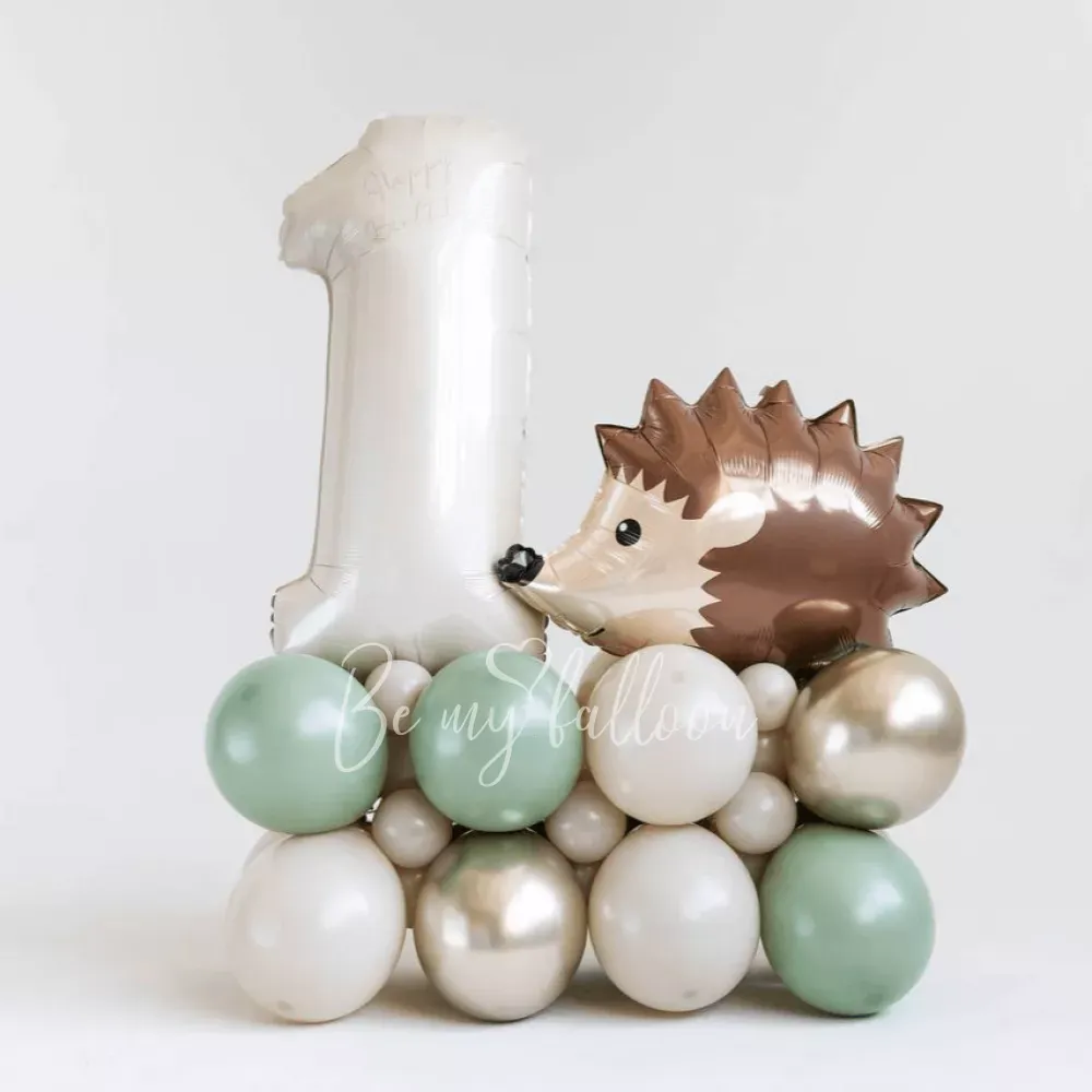 Композиция из воздушных шаров на день рождения в виде ежика