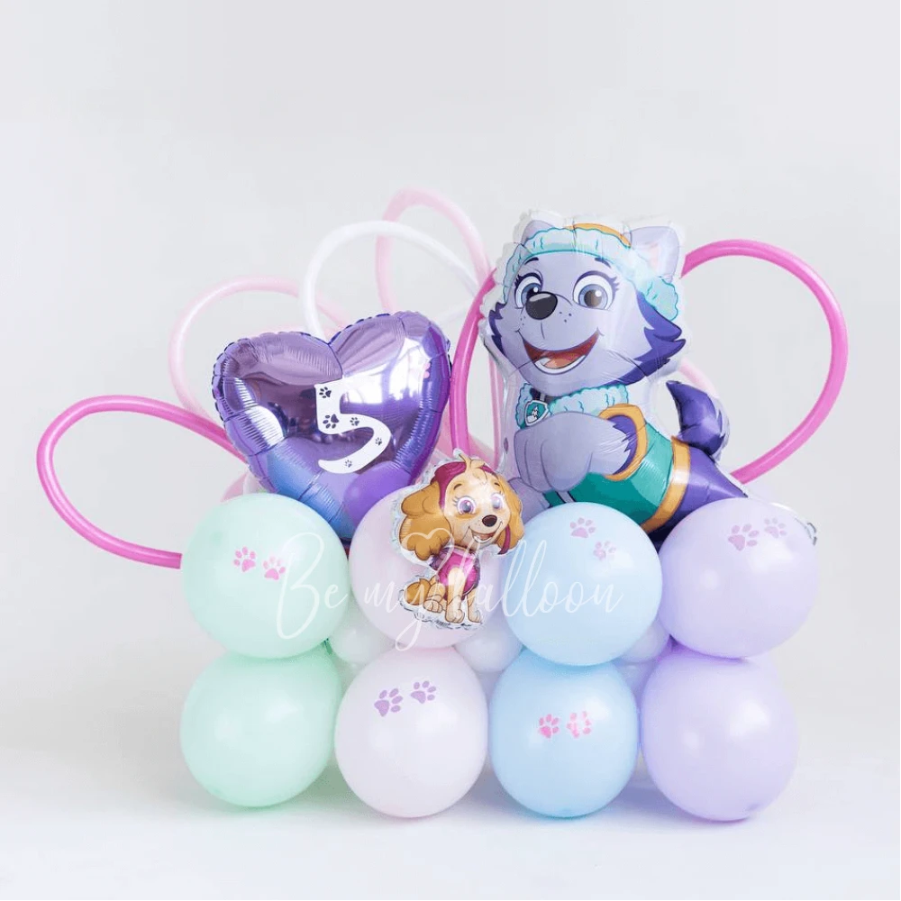 Paw patrol air-filed birthday balloon composition